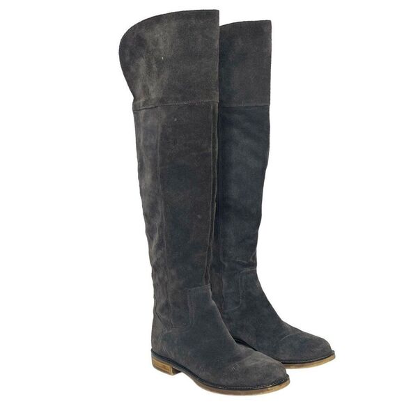 Franco Sarto Tall Gray Carlisle Suede Boots Size 7.5 - Picture 1 of 9